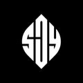 SJY circle letter logo design with circle and ellipse shape. SJY ellipse letters with typographic style. The three initials form a Royalty Free Stock Photo