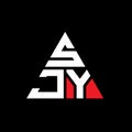 SJY triangle letter logo design with triangle shape. SJY triangle logo design monogram. SJY triangle vector logo template with red Royalty Free Stock Photo