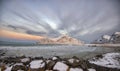 Skagen beach in Lofoten archipelago. Royalty Free Stock Photo