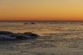 Skagerrak sea in sunset in winter