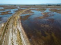 Skaggs Island area slough, Napa County, from the air