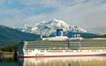 Carnival Luminosa and Mountain in Skagway, Alaska