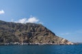 Skala port on volcanic caldera island of Santorini