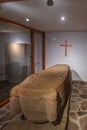Skalholt, Iceland, August 28, 2020: Tomb at Skalholt cathedral o
