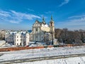 Skalka church and monastery in Krakow, Poland in winter Royalty Free Stock Photo