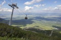 Skalnate pleso, High Tatra mountains / SLOVAKIA - July 6, 2017: Cableway from Tatranska Lomnica village to station Skalnate pleso