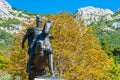 Skanderbeg statue at Kruja, Albania Royalty Free Stock Photo