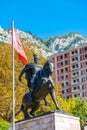 Skanderbeg statue at Kruja, Albania Royalty Free Stock Photo