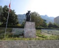 Kruje, 30th august: Skanderberg Monument from Kruje village in Albania