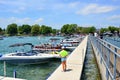 Pier and Dock in the Skaneateles Lake Royalty Free Stock Photo