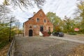 Skarszewy, Pomorskie / Poland - November, 4, 2020: A small castle of the Knights Hospitaller in Poland. A small brick historic