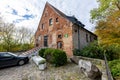 Skarszewy, Pomorskie / Poland - November, 4, 2020: A small castle of the Knights Hospitaller in Poland. A small brick historic