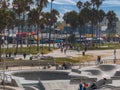 Skate board park in Venice beach at sunset, California, USA Royalty Free Stock Photo