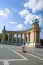 Skate boarding in Hero Square, Budapest Royalty Free Stock Photo