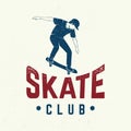 Skate club badge. Vector illustration.