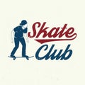 Skate club badge. Vector illustration.