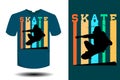 Skate silhouette mockup t shirt retro vintage design