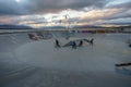 Skate Park in Patagonia during Dusk Royalty Free Stock Photo