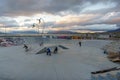 Skate Park in Patagonia during Dusk Royalty Free Stock Photo
