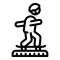 Skate rider in equipment icon outline vector. Street park