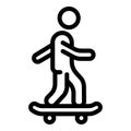 Skate rider icon outline vector. Park skateboard