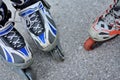 Skate rollers rollerblades for kids Royalty Free Stock Photo