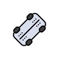 Skate, Skateboard, Sport  Flat Color Icon. Vector icon banner Template Royalty Free Stock Photo