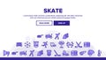 Skate Sport Equipment Landing Header Vector