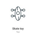 Skate toy outline vector icon. Thin line black skate toy icon, flat vector simple element illustration from editable toys concept Royalty Free Stock Photo