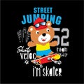 Skateboard animal color typography t shirt mock up