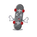 Skateboard cartoon character design on a surprised gesture