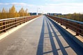 skateboard on an empty pedestrian bridge