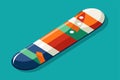 Skateboard featuring vibrant, multicolored design on a customizable semi-flat surface, Para snowboard Customizable Semi Flat Royalty Free Stock Photo