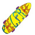 Skateboard with feel free decoration Royalty Free Stock Photo