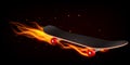 Skateboard On Fire Realistic Background