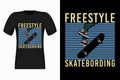 Skateboard Freestyle Hand Drawn Style Vintage T-Shirt Design