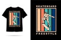 Skateboard freestyle silhouette t shirt design