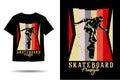 Skateboard freestyle silhouette t shirt design