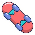 Skateboard icon, cartoon style Royalty Free Stock Photo