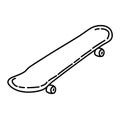 Skateboard Icon. Doodle Hand Drawn or Outline Icon Style