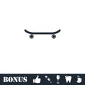 Skateboard icon flat
