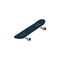 Skateboard icon. Monochrome simple sign from transportation collection. Skateboard icon for logo, templates, web design