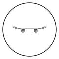 Skateboard icon black color vector illustration simple image Royalty Free Stock Photo