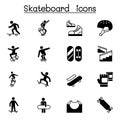 Skateboard icon set vector illustration graphic design Royalty Free Stock Photo