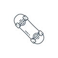 skateboard icon vector from kids concept. Thin line illustration of skateboard editable stroke. skateboard linear sign for use on Royalty Free Stock Photo
