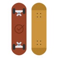 Skateboard isolated on white background. Vector skateboarding deck in flat style