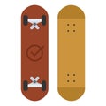 Skateboard isolated on white background. Vector skateboarding deck in flat style