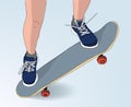 skateboard jump illustration - drawing style skateboarding concept -