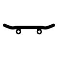 Skateboard longboard icon black color vector illustration image flat style Royalty Free Stock Photo