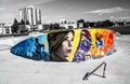 Skateboard park graffiti and graphics Royalty Free Stock Photo